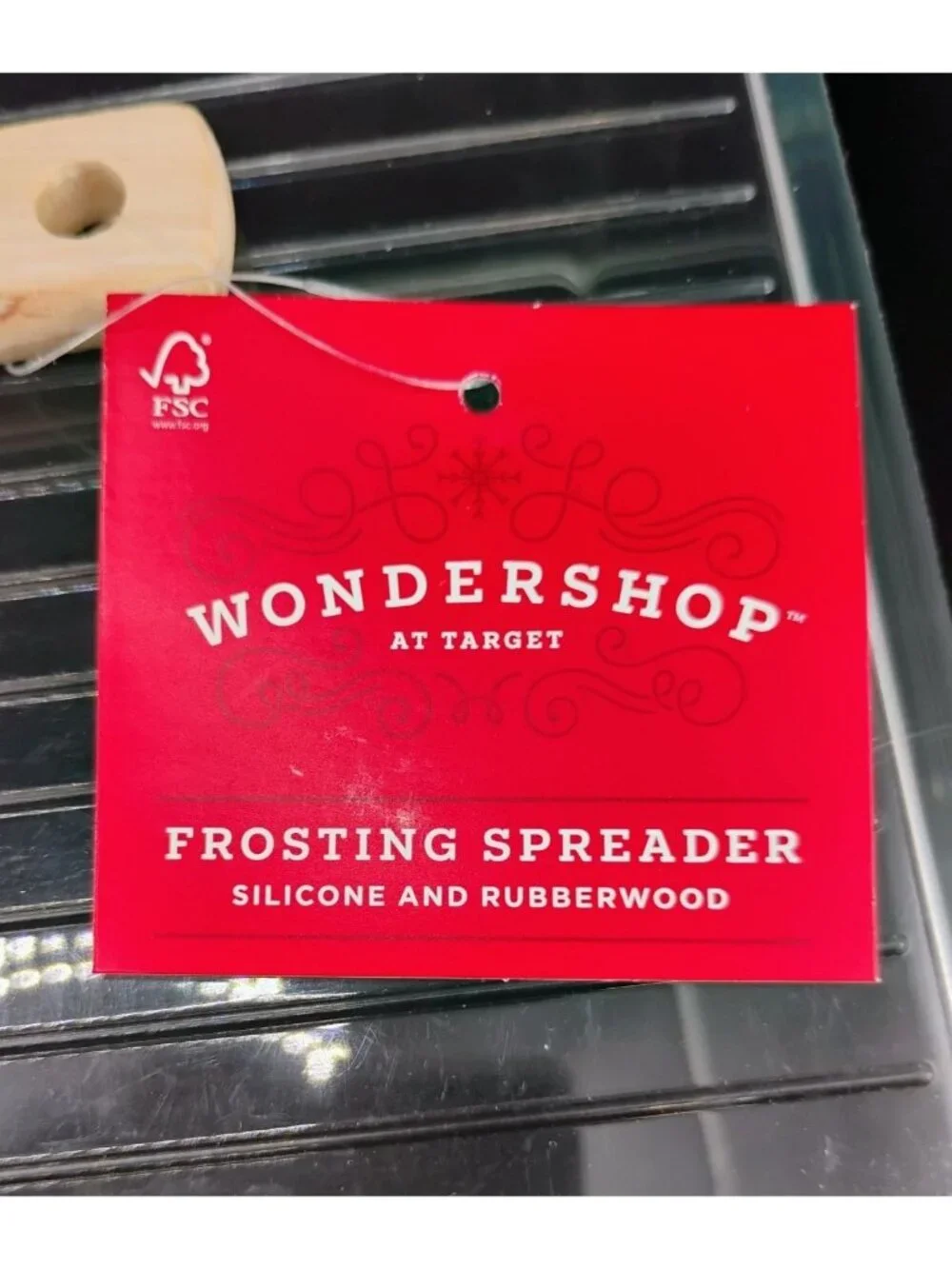 Wondershop Silicone And Rubberwood Frosting Spreader Red/White Stripe